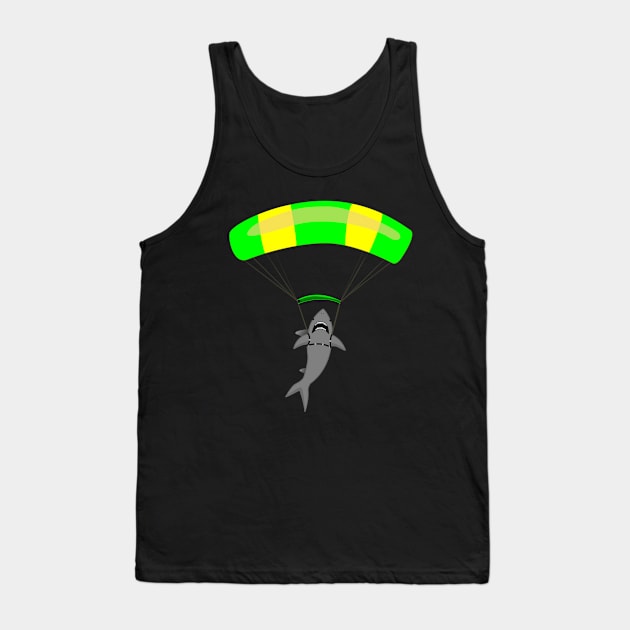 Jump The Shark -Green/Yellow canopy Tank Top by Justamere